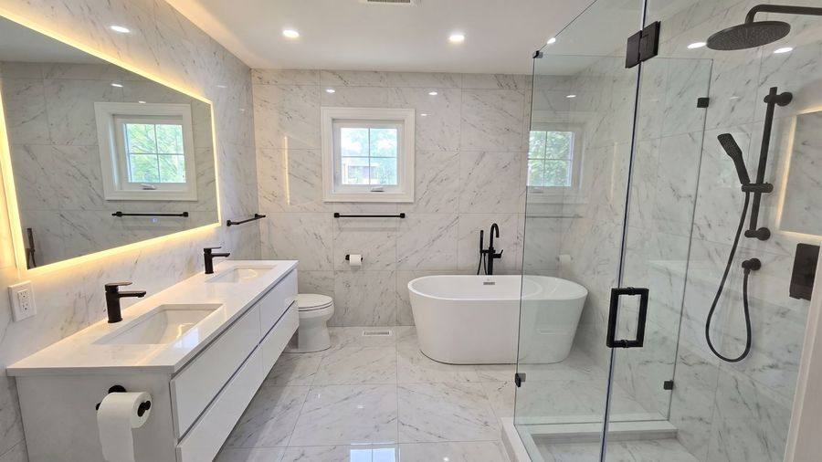 After — marble master ensuite