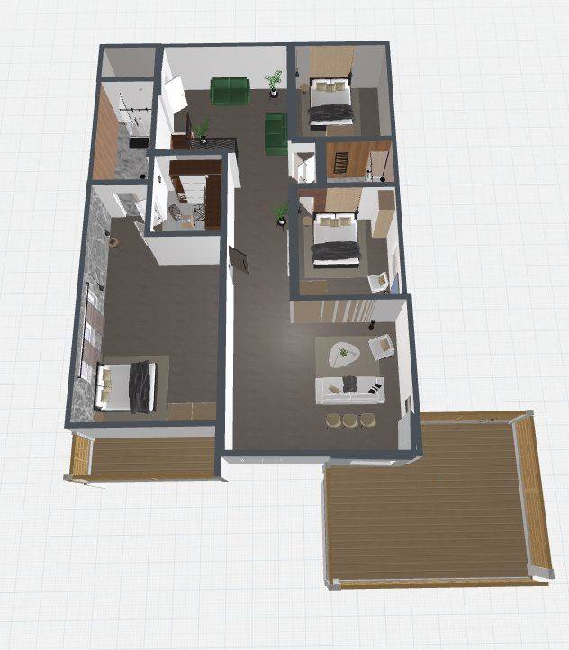 Planner 5D 3D layout — Jamaica first floor