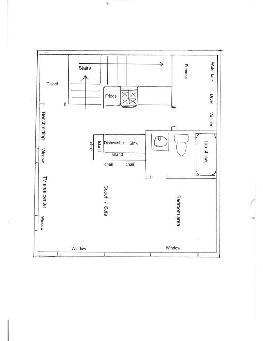 2D hand sketch — Garage Unit Wasaga Beach floor plan