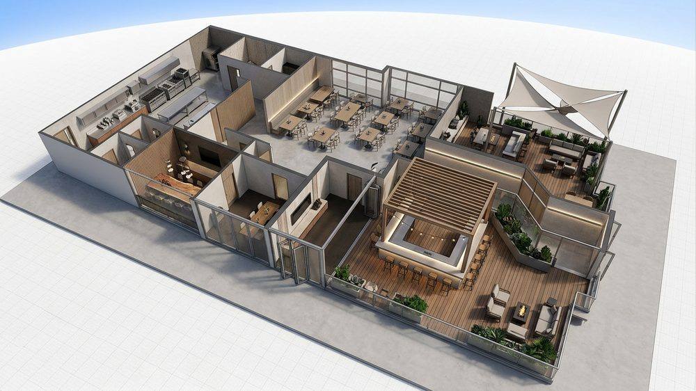 Future expansion concept — adjacent office co-working layout