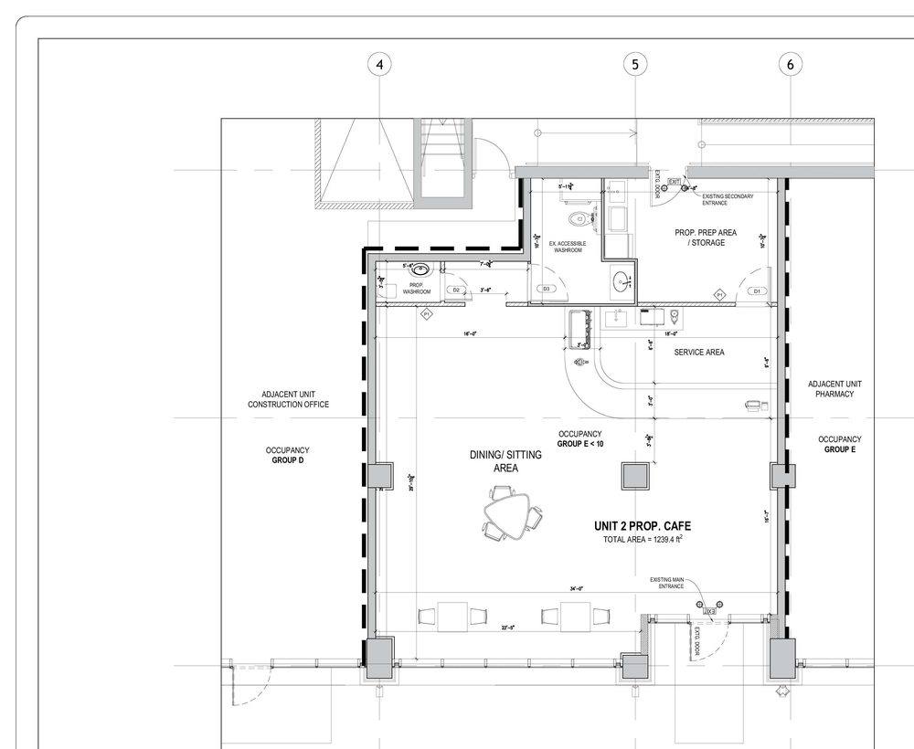 RA'AD Coffeehouse approved floor plan — Drawing A1.3